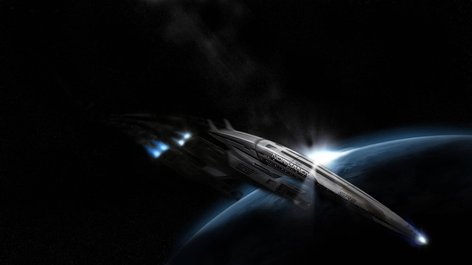Normandy Spaceship From Mass Effect Background