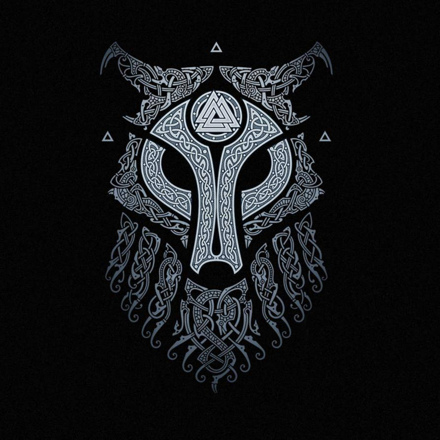 Norse Ulfhednar Wolf Emblem Background