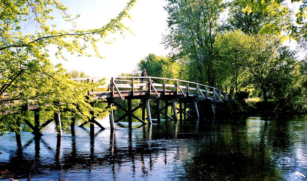 North Bridge, Iconic Landmark In Massachusetts Background