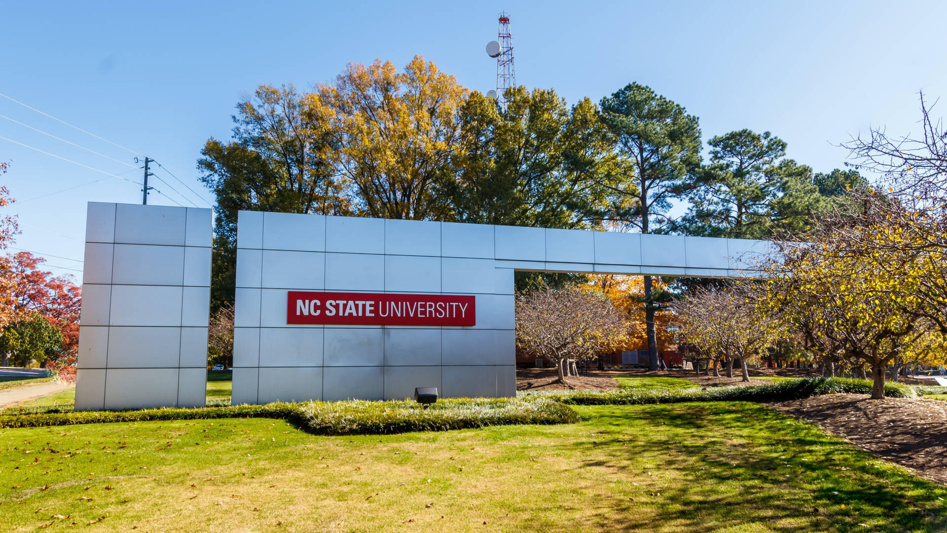 North Carolina State University Main Entrance Sign Background