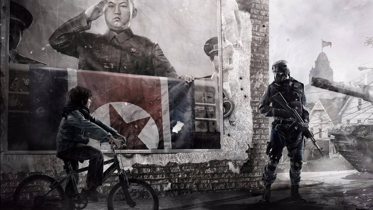 North Korea Kid On Bike Background