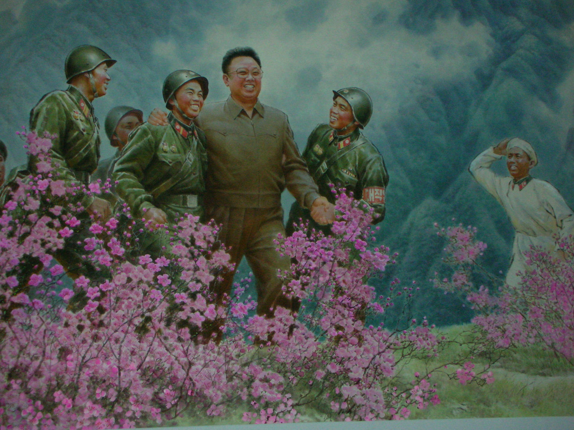 North Korea Kim Jong-il Painting Background