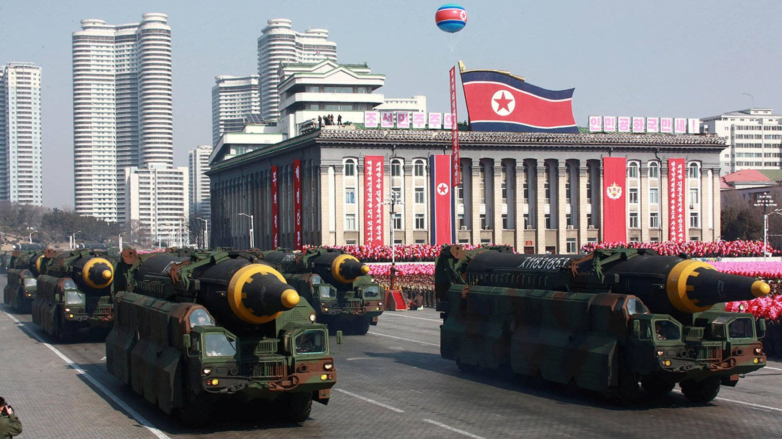 North Korea Loaded Missile Carriers Background