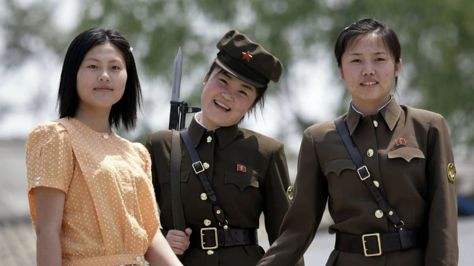 North Korea Women Civilian And Soldiers Background