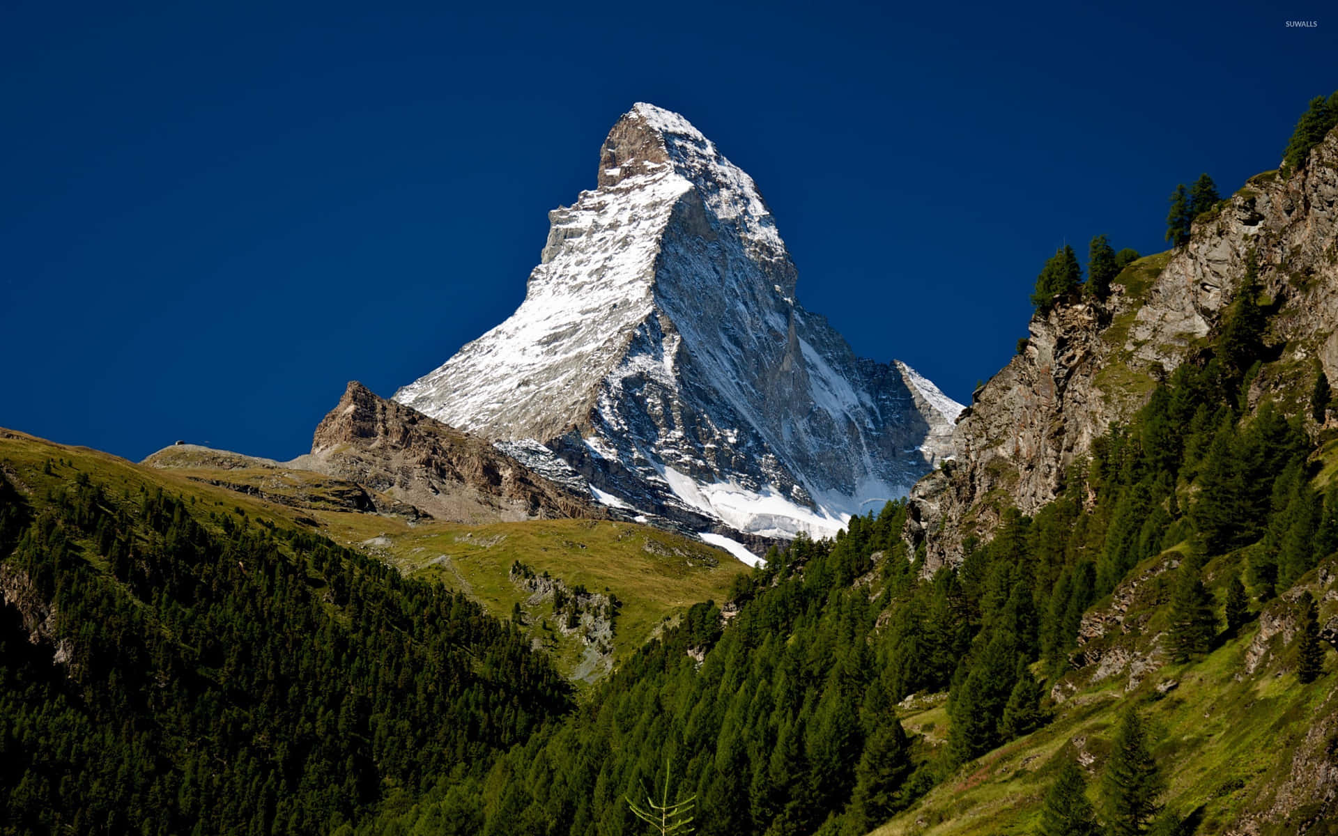 North Side View Of The Matterhorn Background