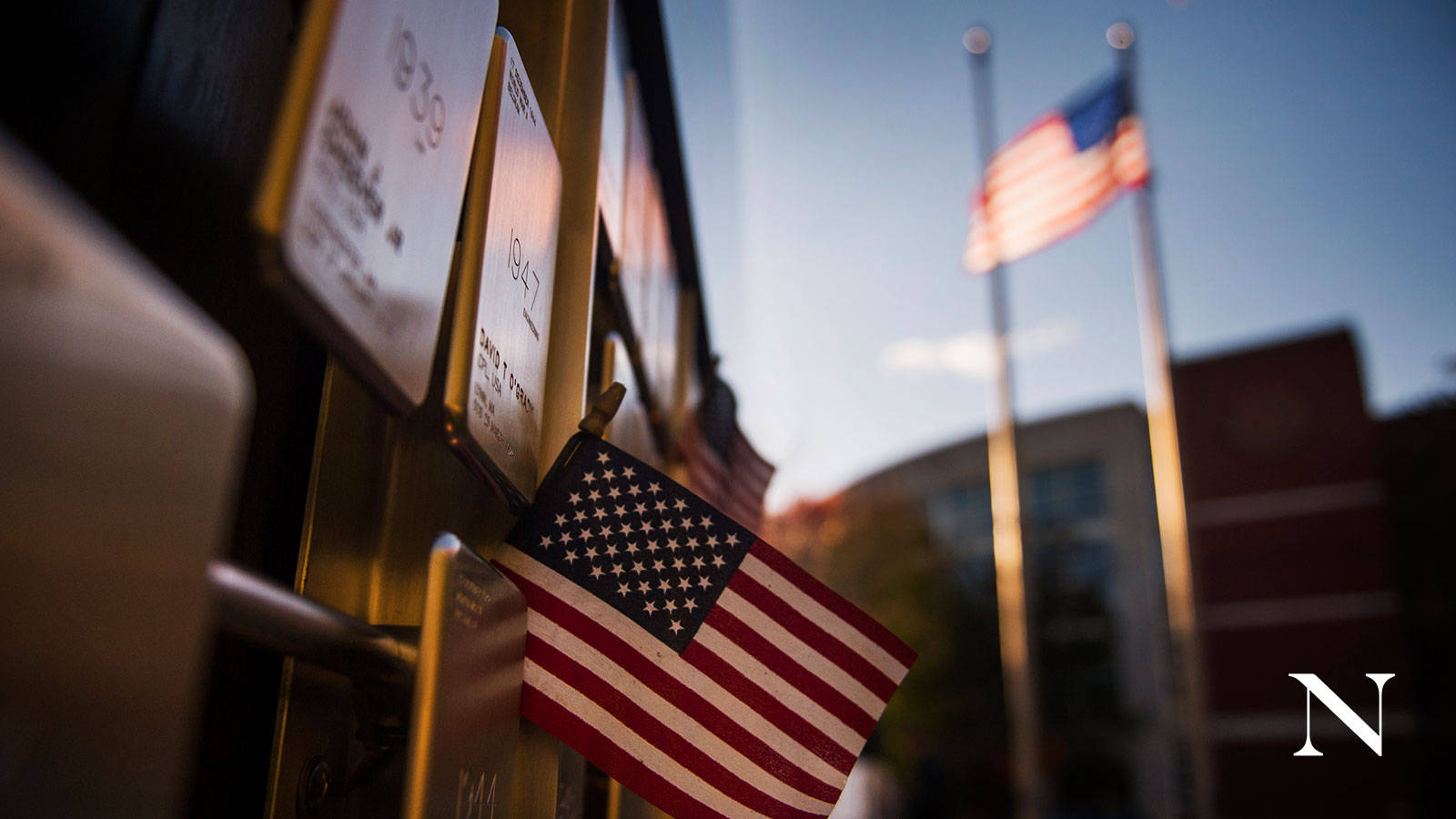 Northeastern University American Flags