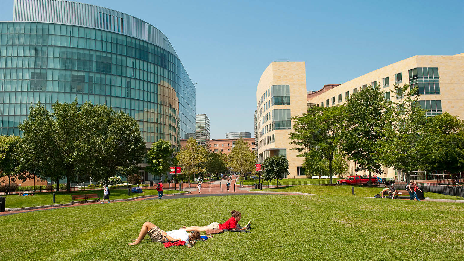 Northeastern University Relaxing Students Background