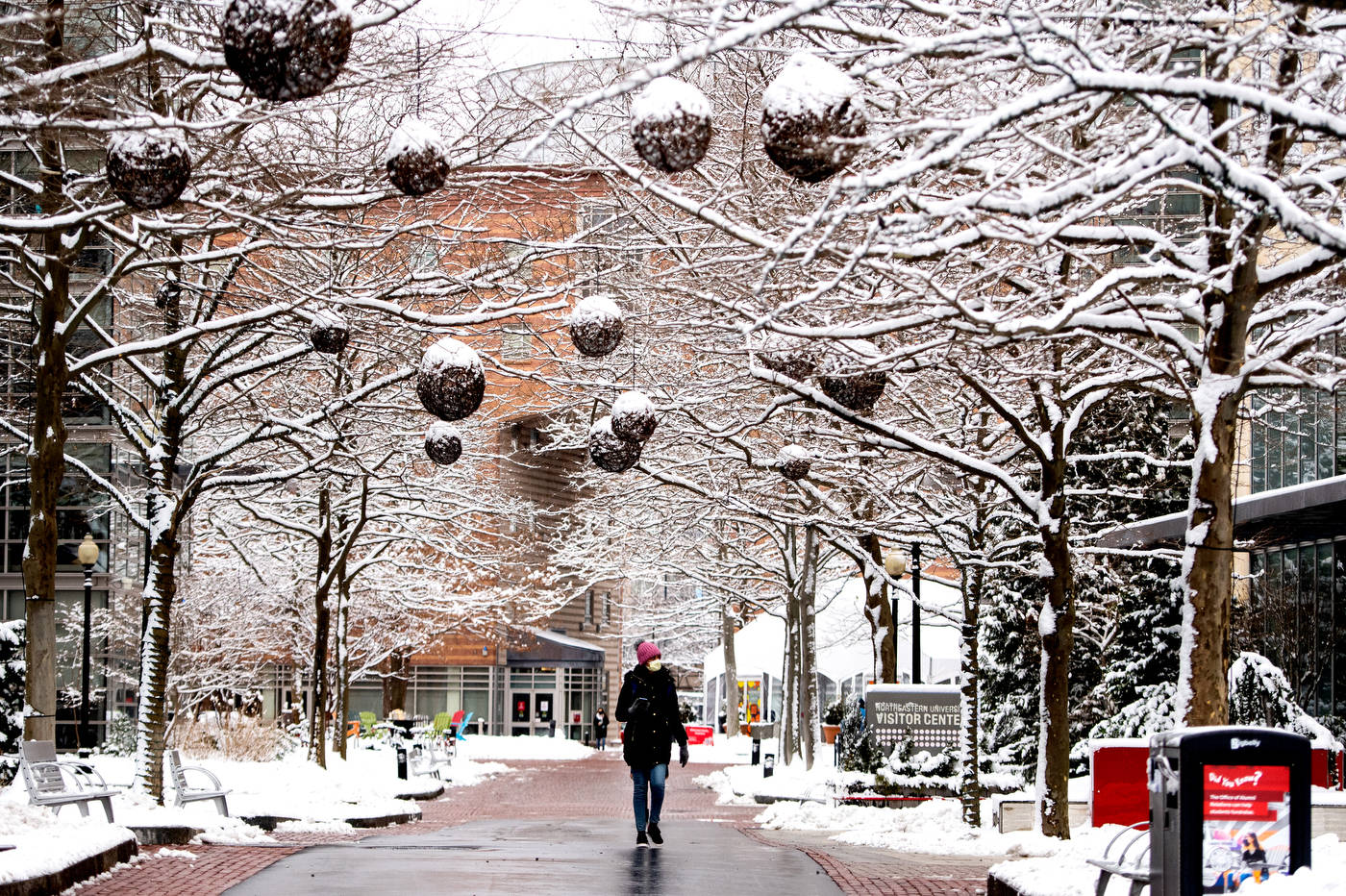 Northeastern University Snowy Path Background