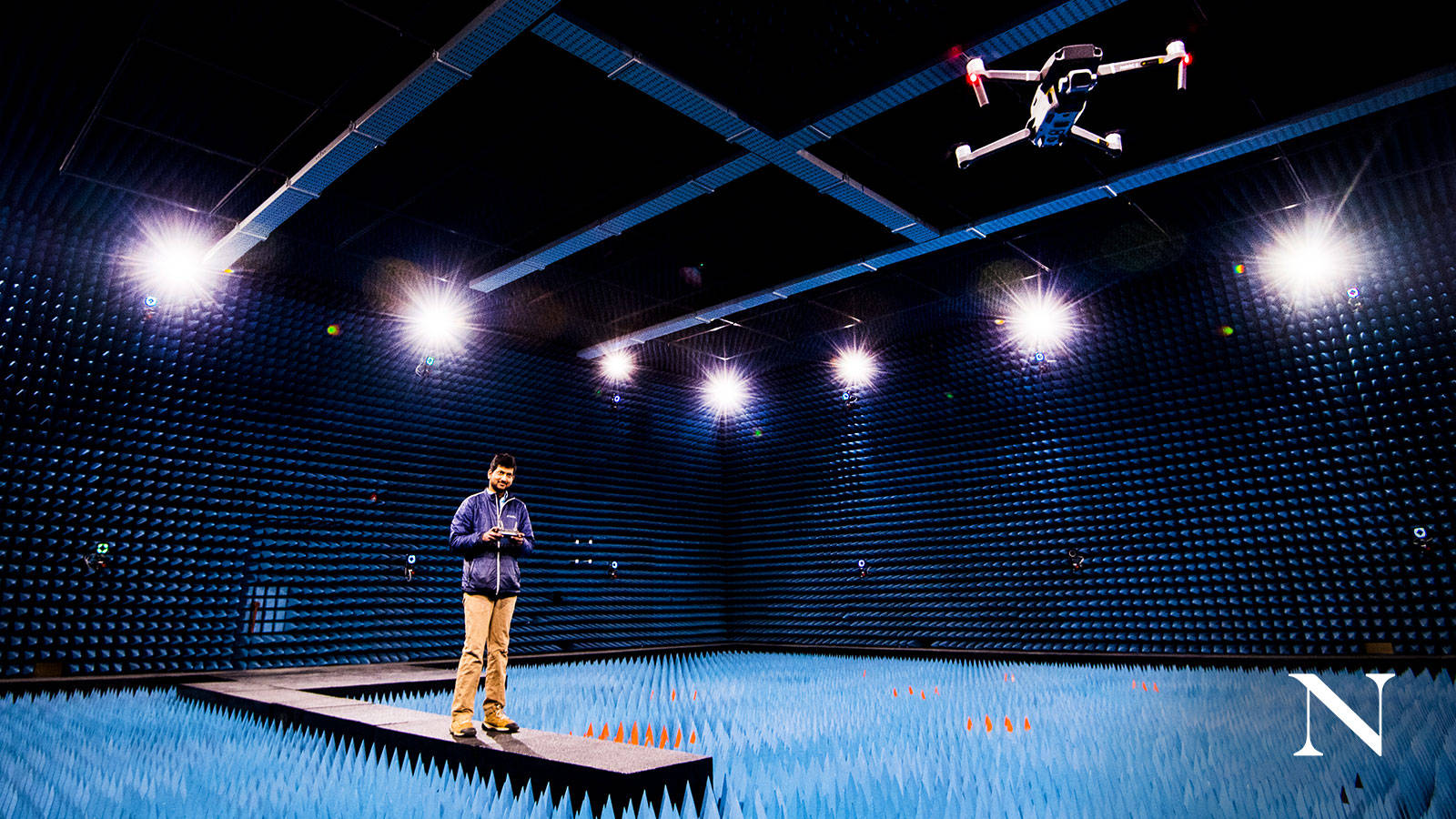 Northeastern University Student And Drone