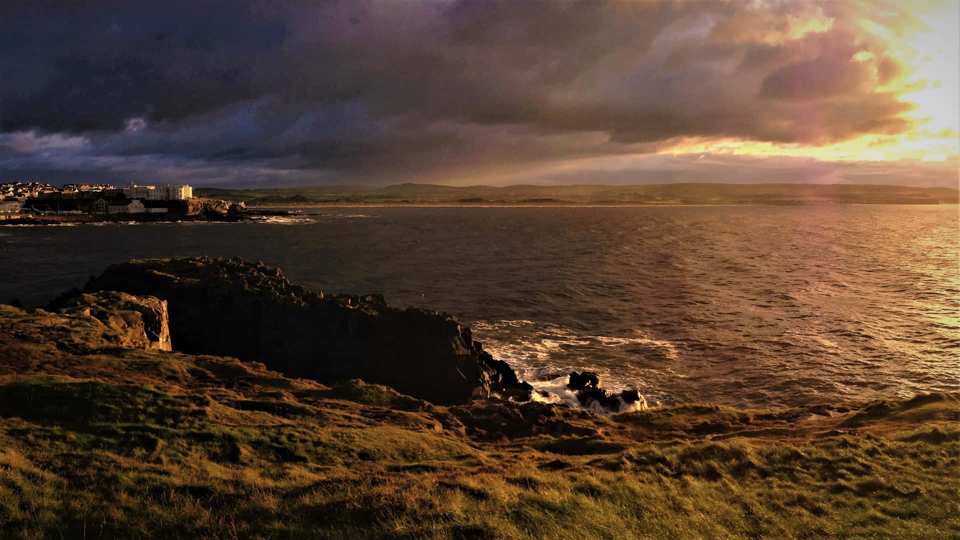 Northern Ireland Coastline Cloudy Sunset