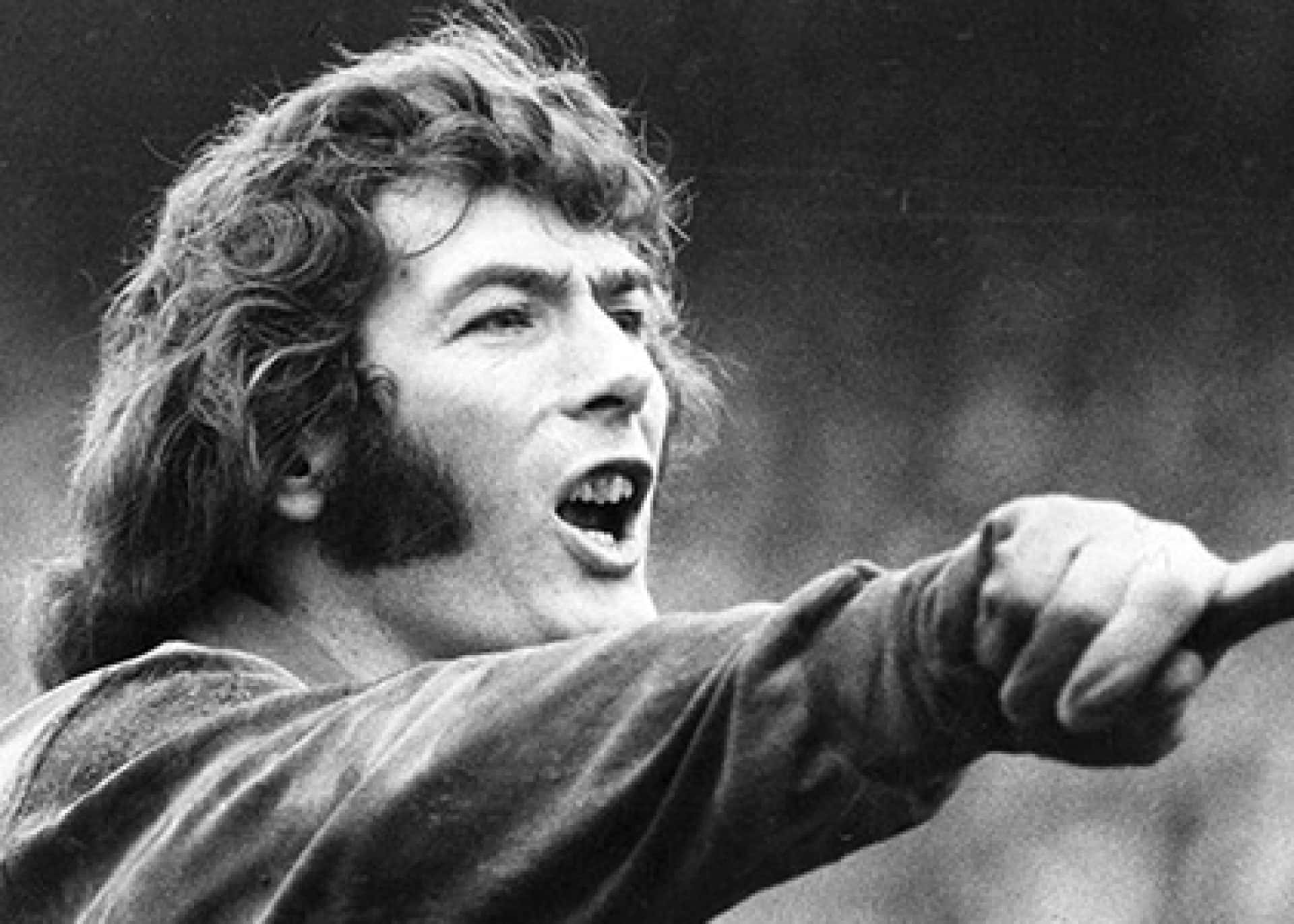 Northern Irish Footballer Pat Jennings Monochrome Portrait Background