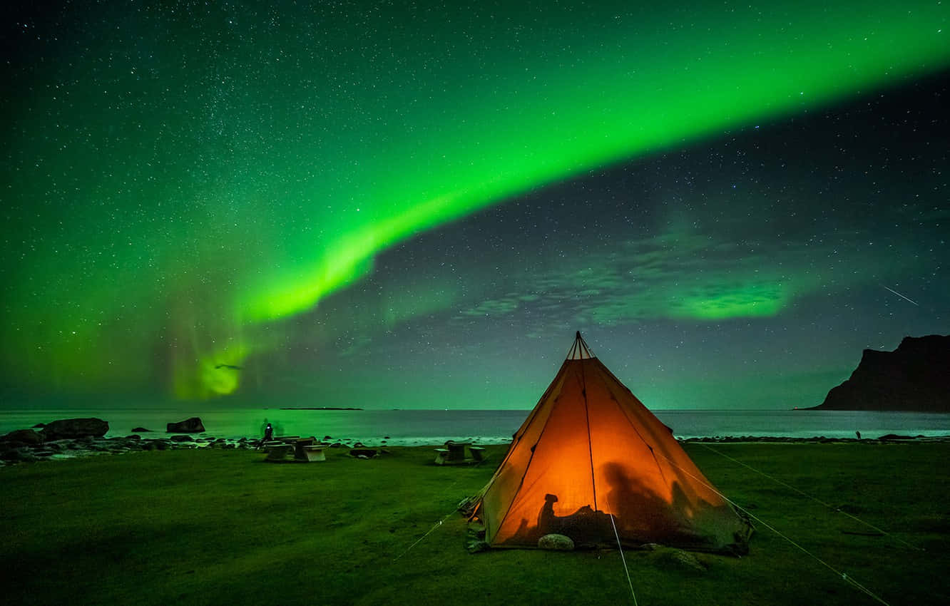 Northern Lights Tent Background