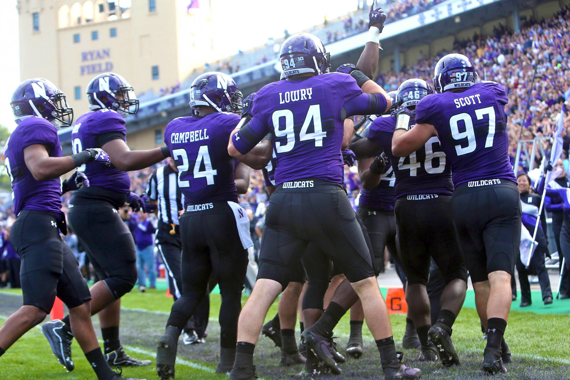 Northwestern University Wildcats On Field