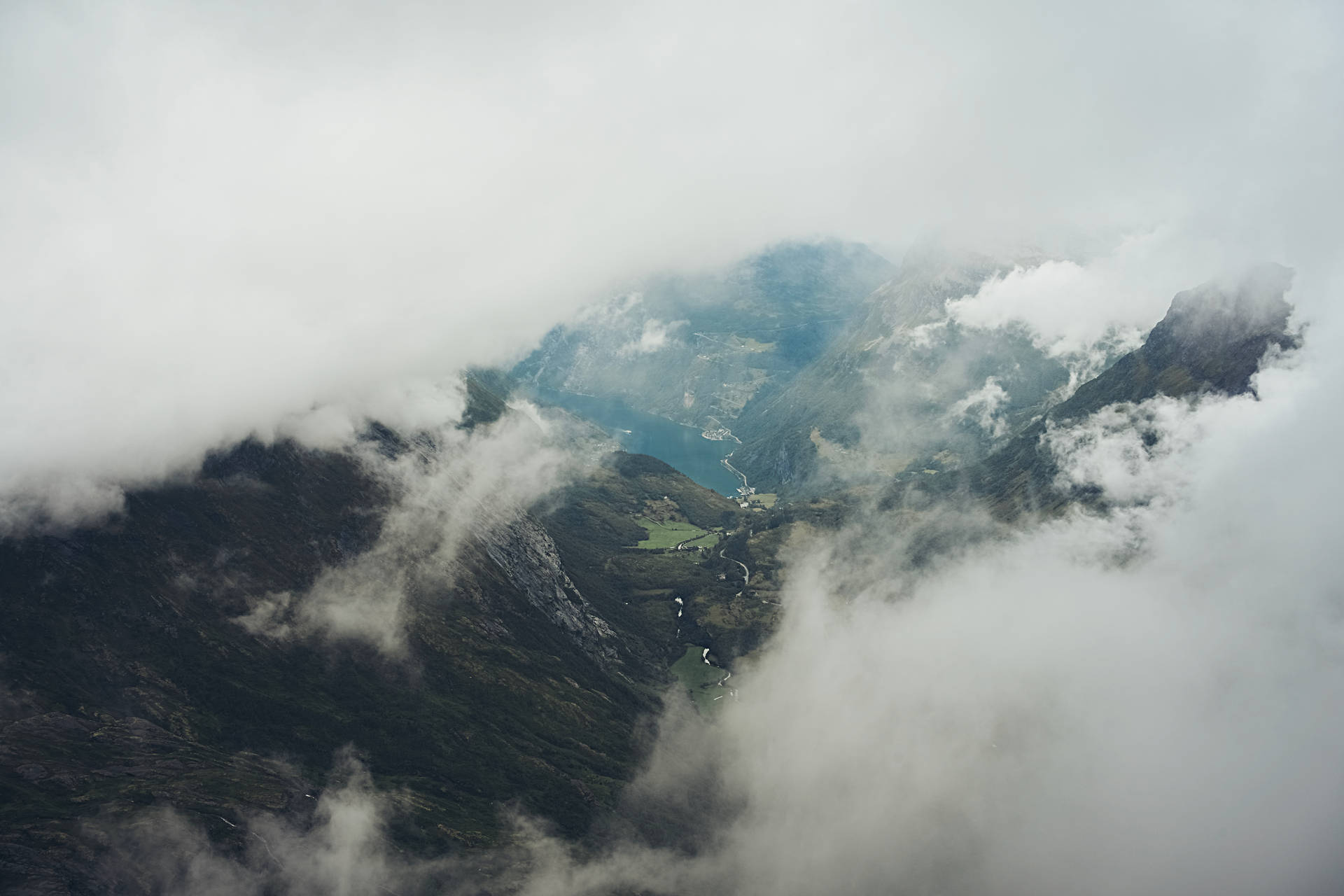 Norway Aerial View Of Dalsnibba Background