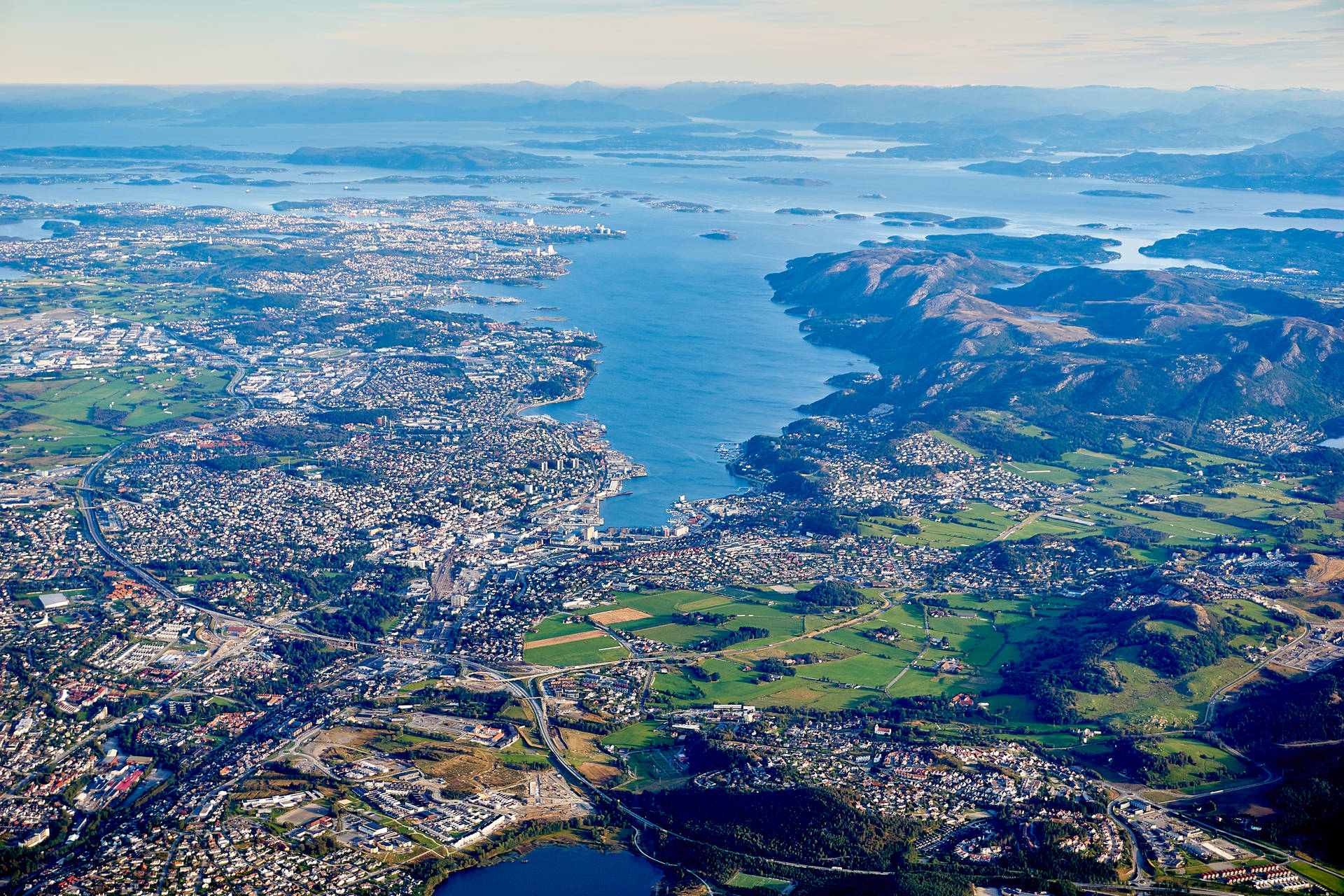 Norway Aerial View Of Stavanger Background