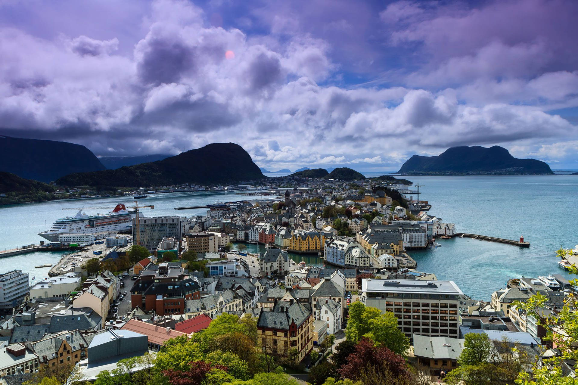 Norway Ålesund Port Town