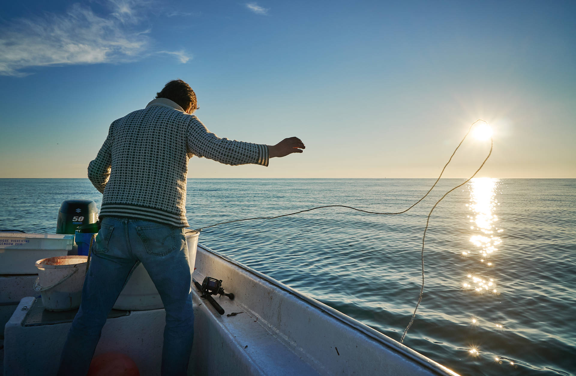 Norway Fisherman At Hovden Sea Background