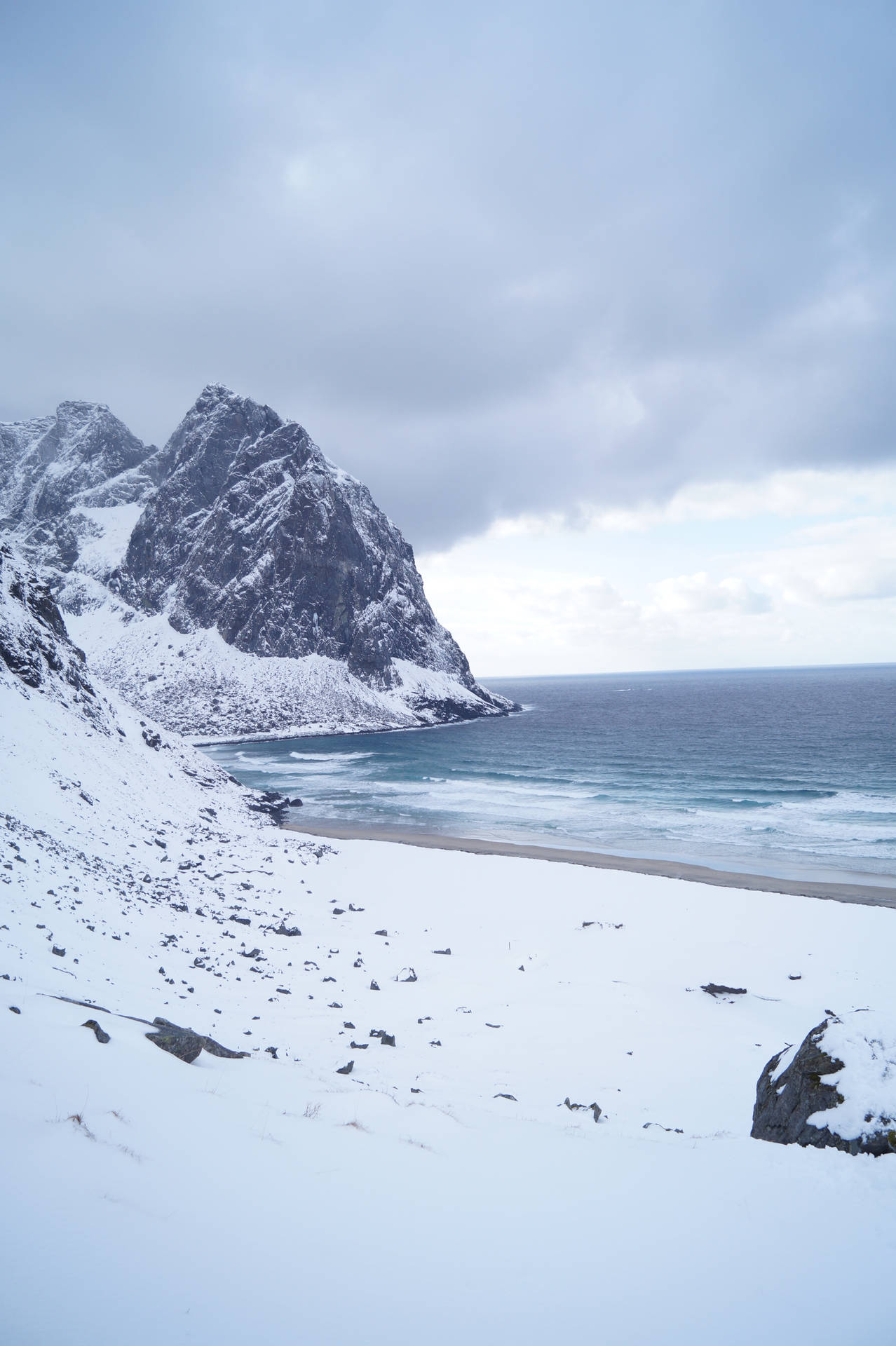 Norway Kvalvika Beach Background