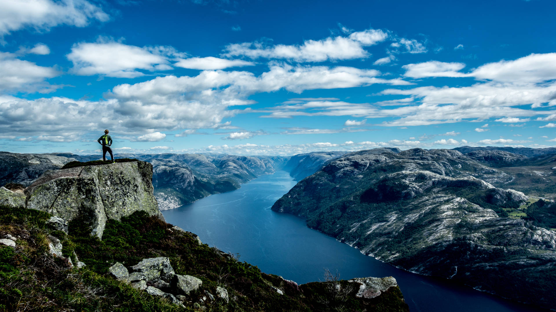 Norway Lysefjorden Incredible View Background