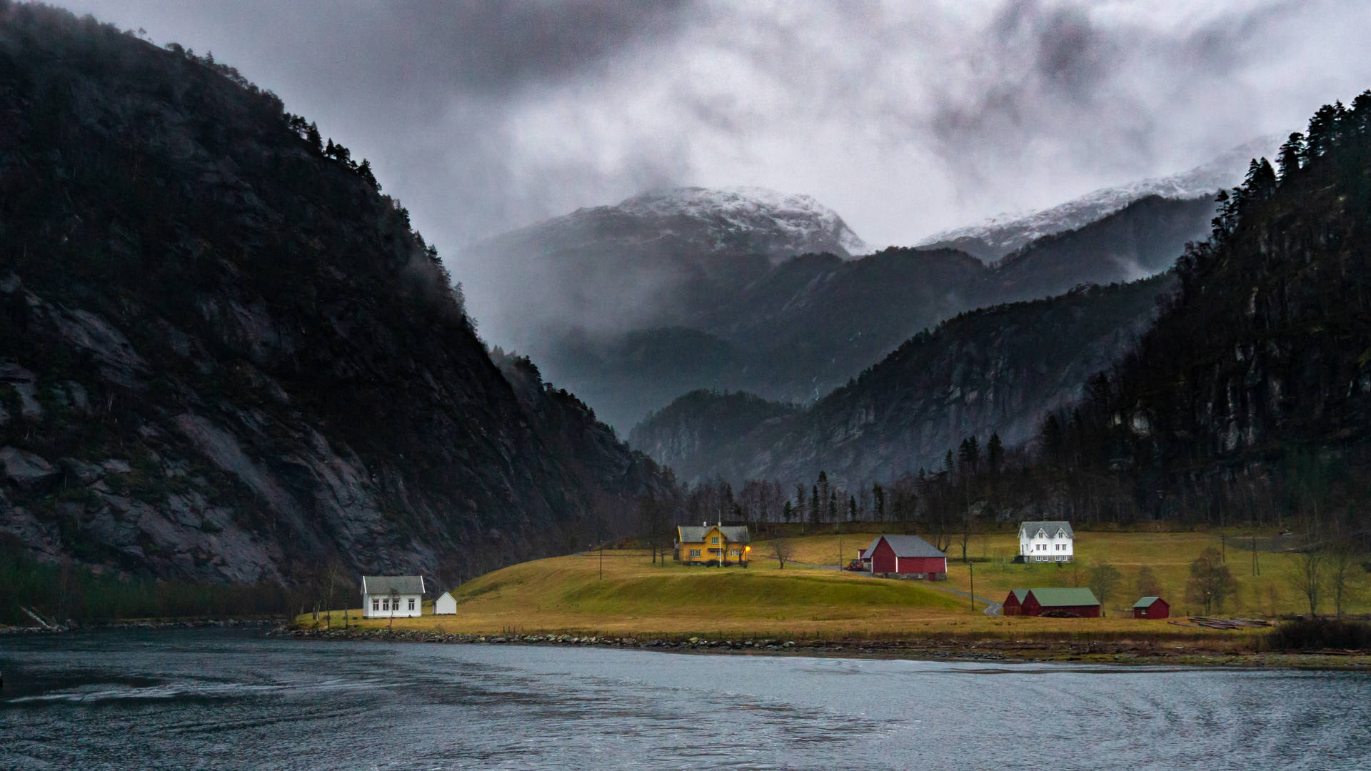 Norway Mostraumen Village Background