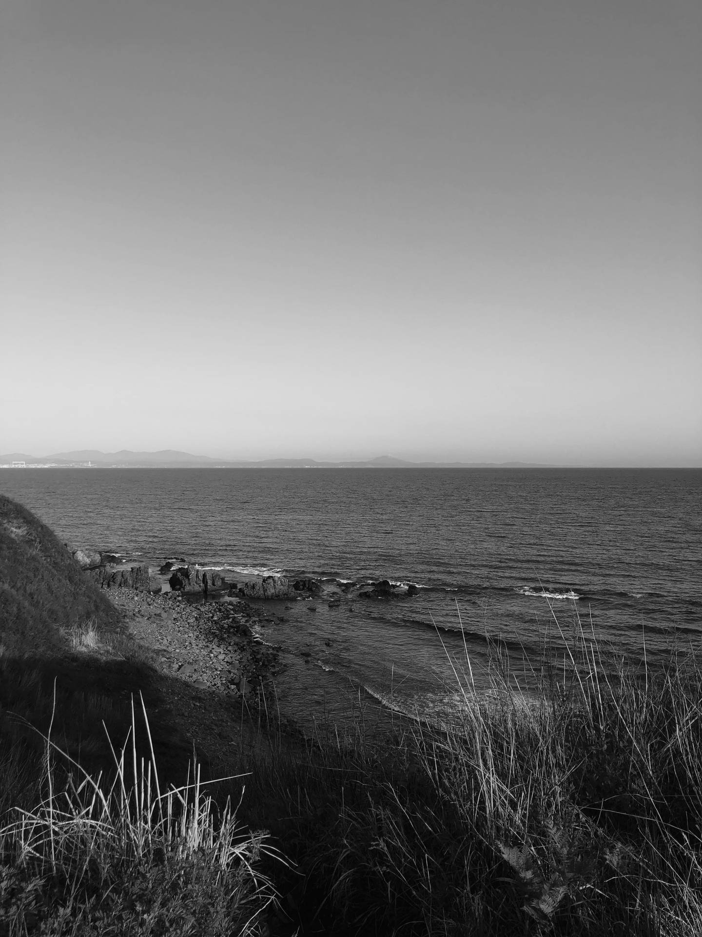 Nostalgic Black And White Beach Background