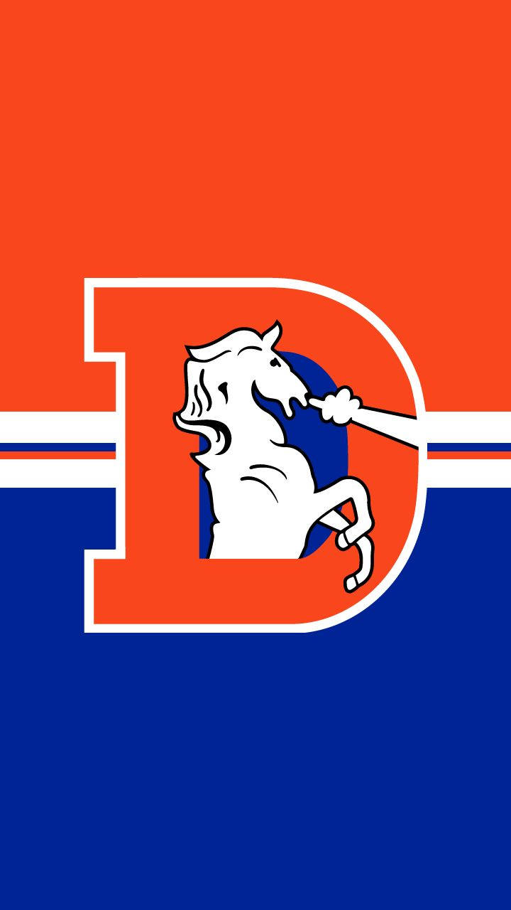 Nostalgic Portrait Denver Broncos Logo Background