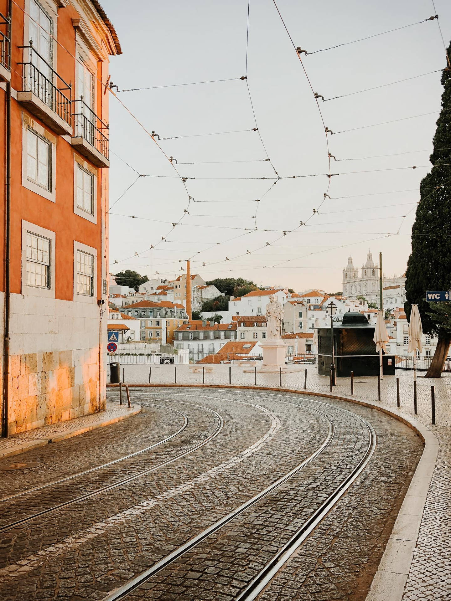 Nostalgic Street Lisbon Background