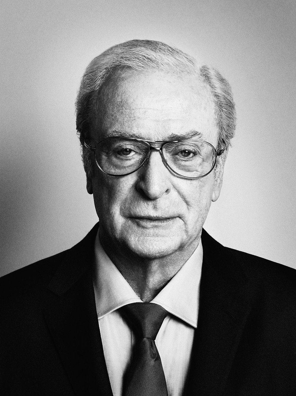 Notable English Actor Michael Caine Grayscale Portrait Background