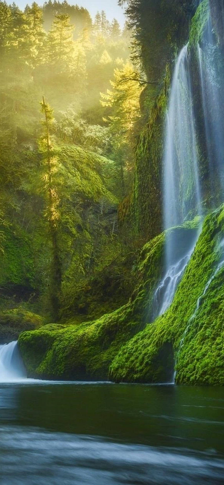Note 10 Plus Waterfalls Background