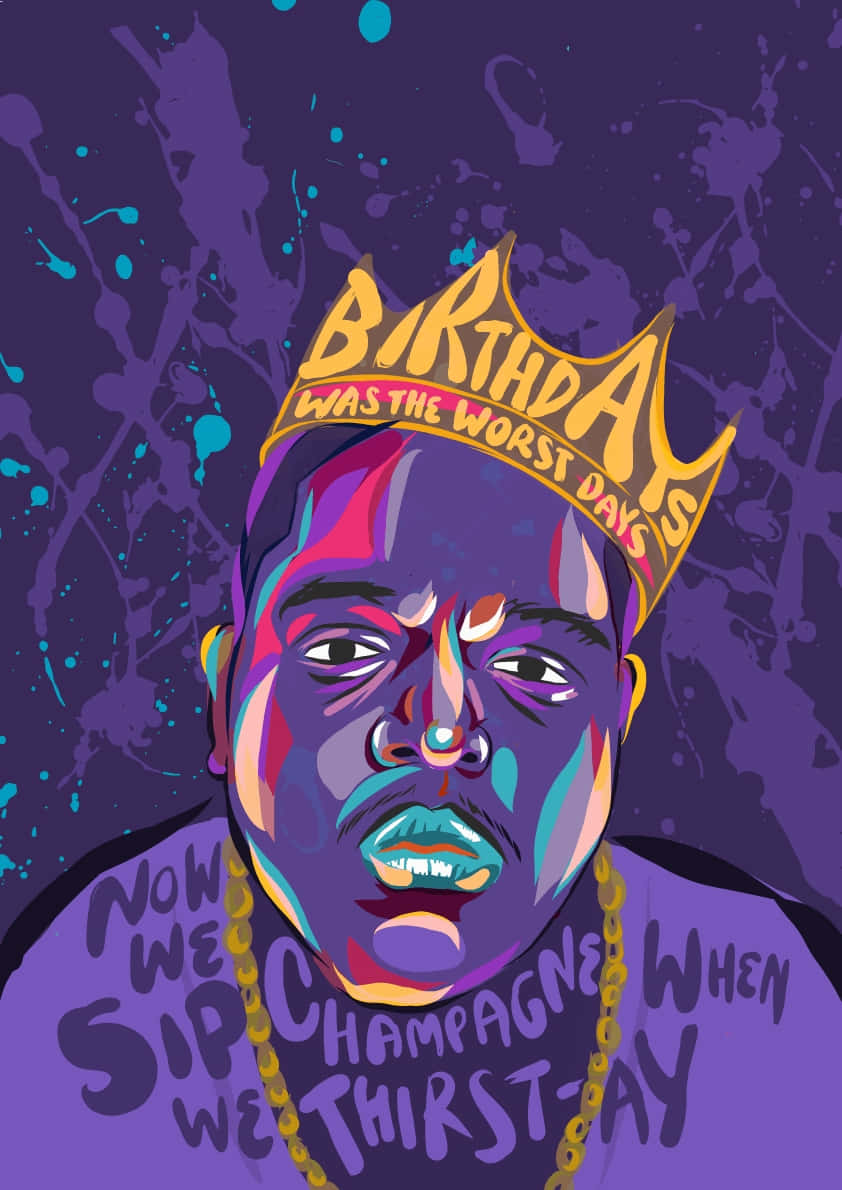 Notorious B I G Crown Artwork Background