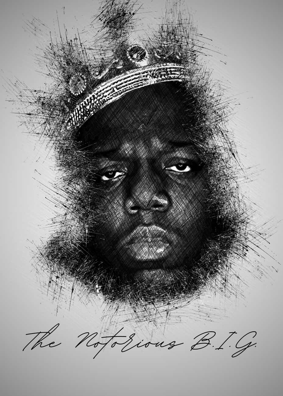 Notorious_ B I G_ Crowned_ Portrait Background