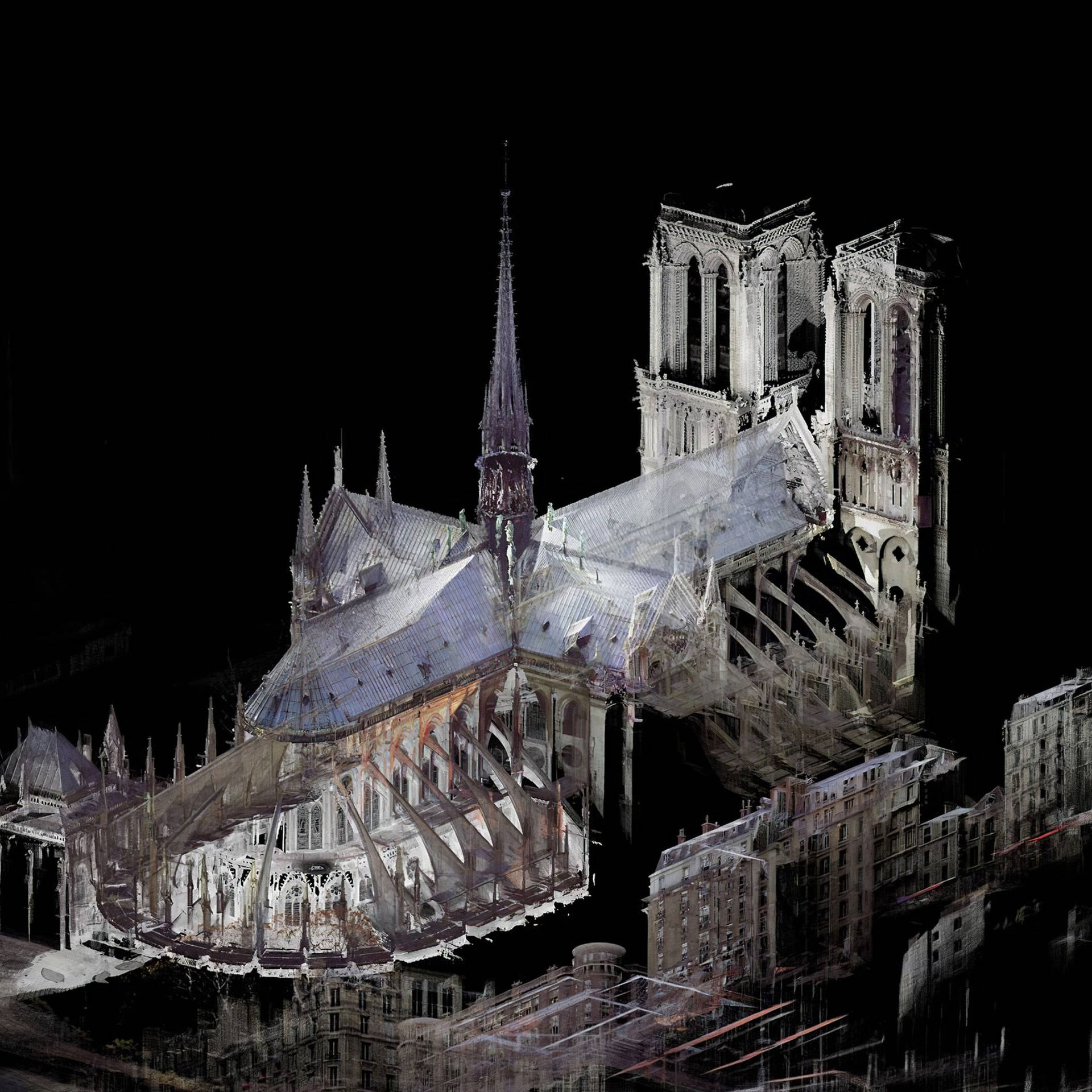 Notre Dame 3d Digital Model Background