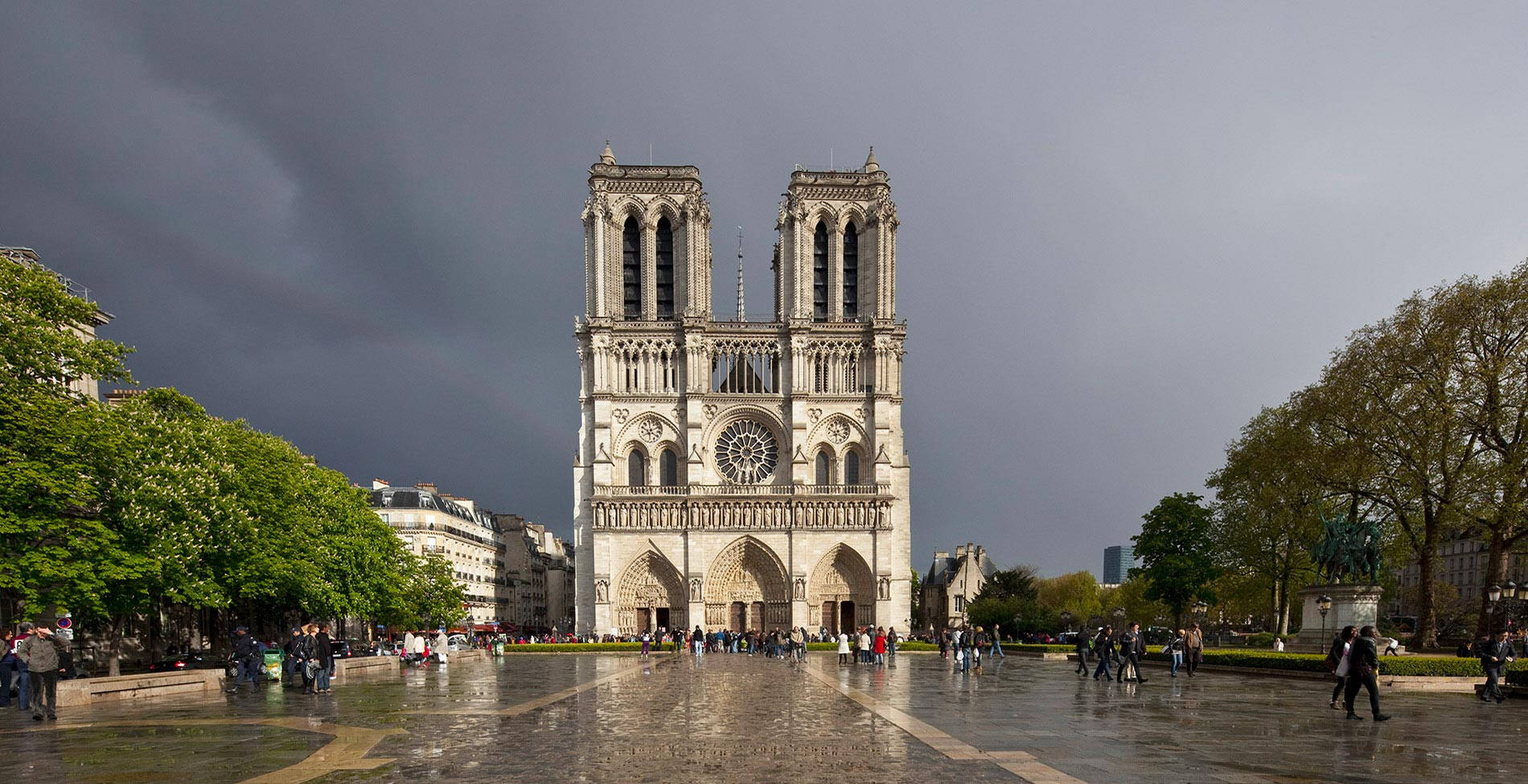 Notre Dame And Its Vast Courtyard