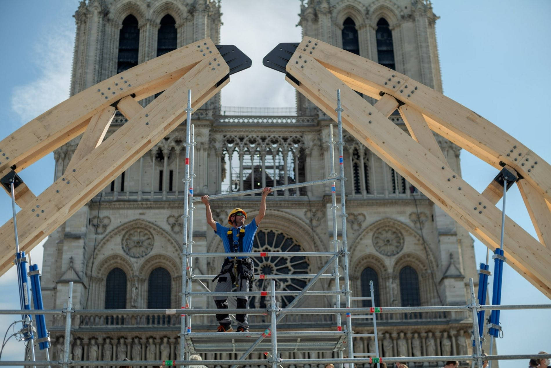 Notre Dame Being Rebuilt Background