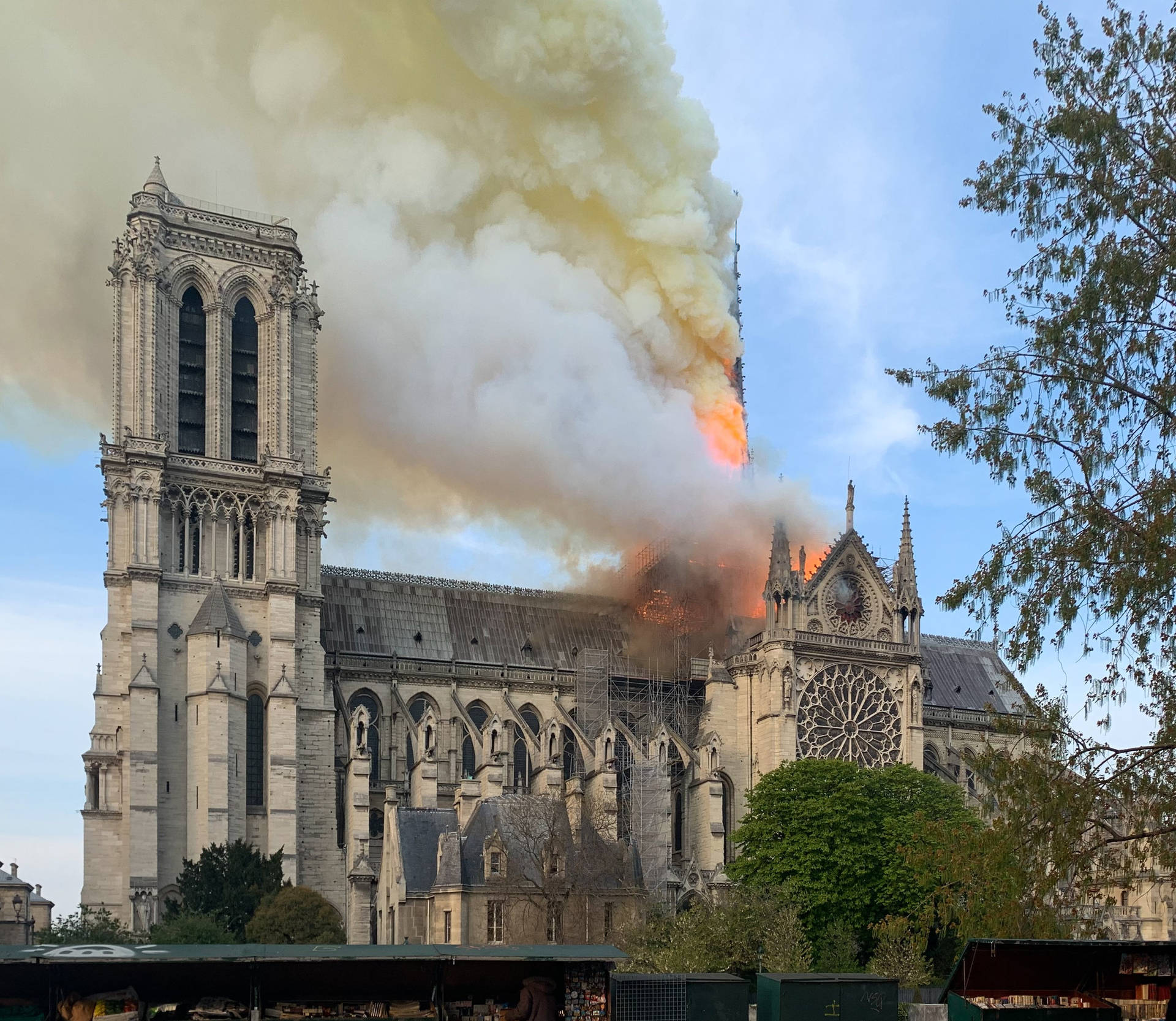 Notre Dame Burning Background