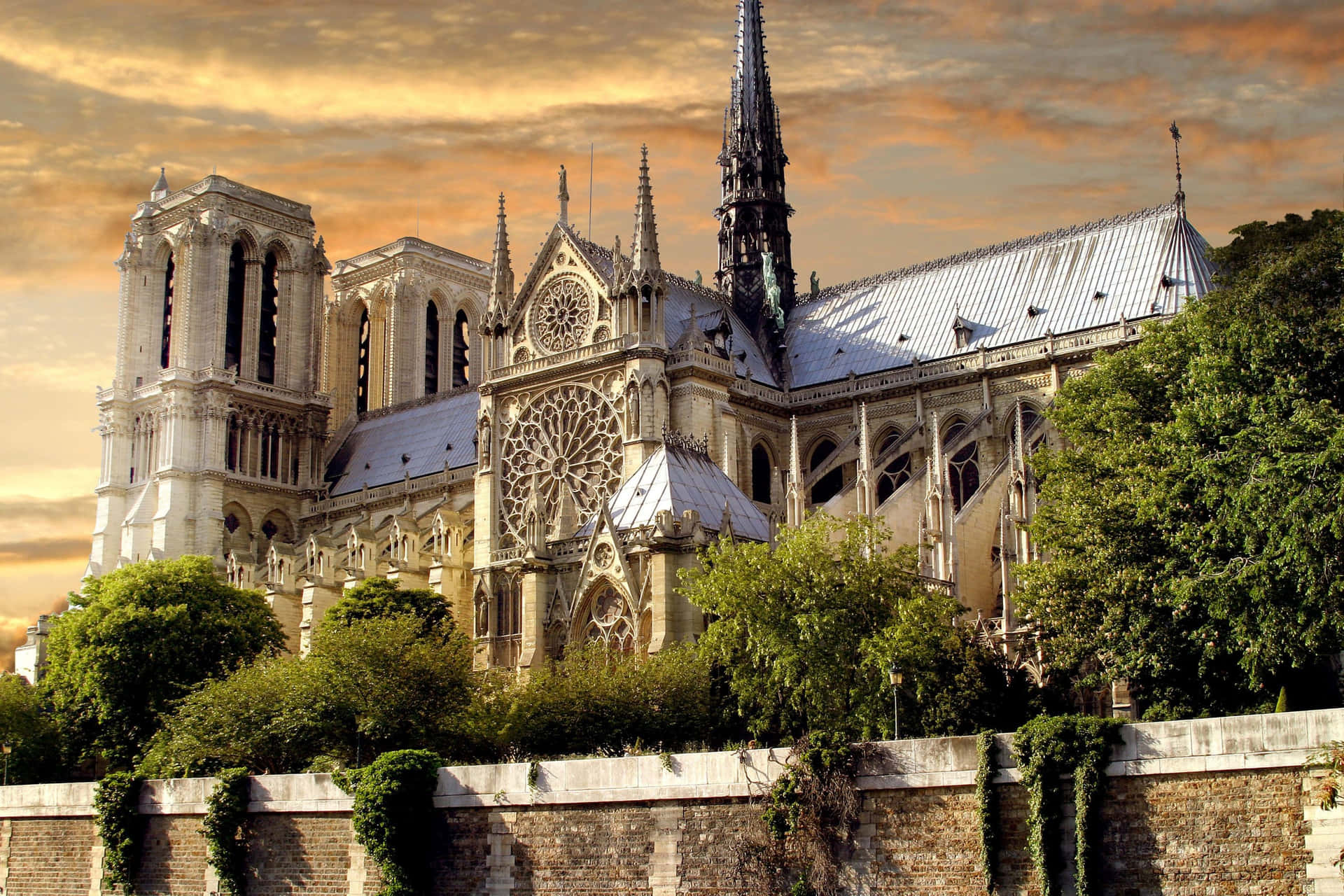 Notre Dame Cathedral Architecture Background