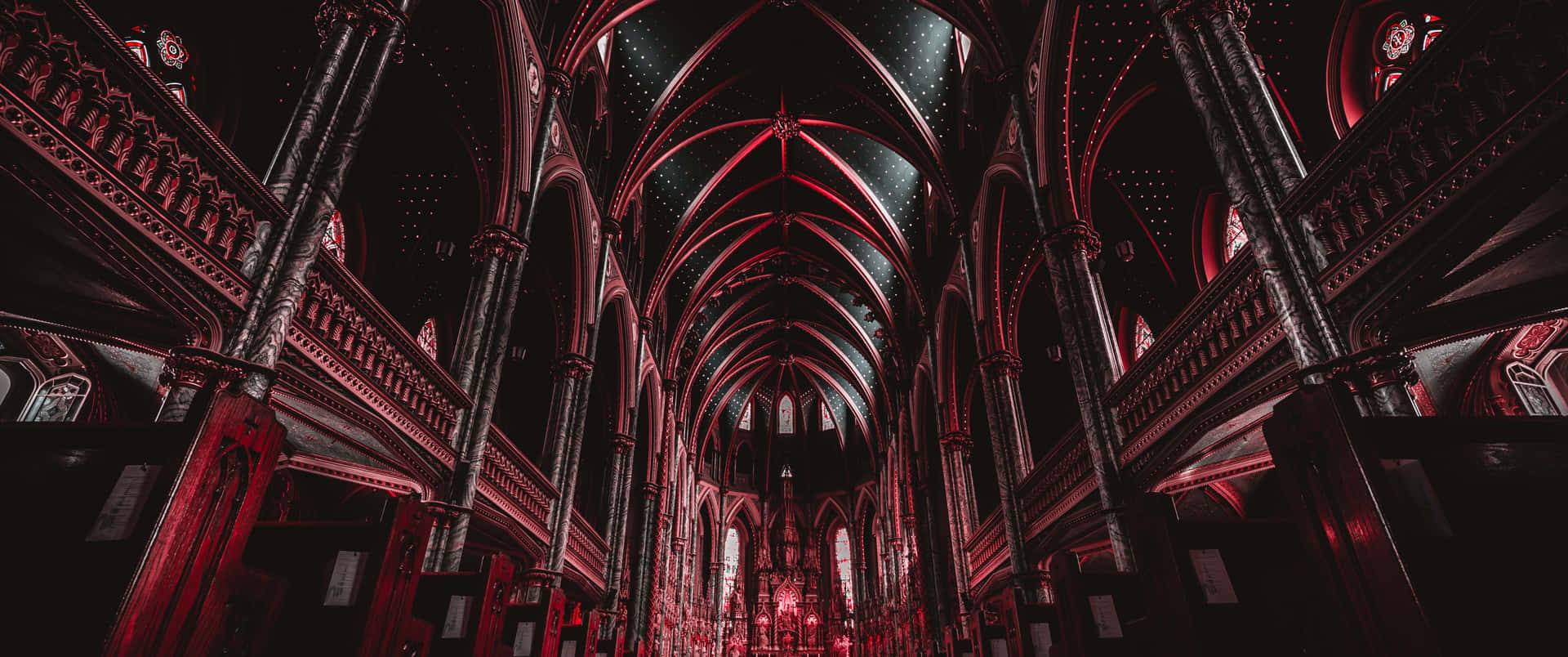 Notre Dame Cathedral Edited Gothic Interior Background