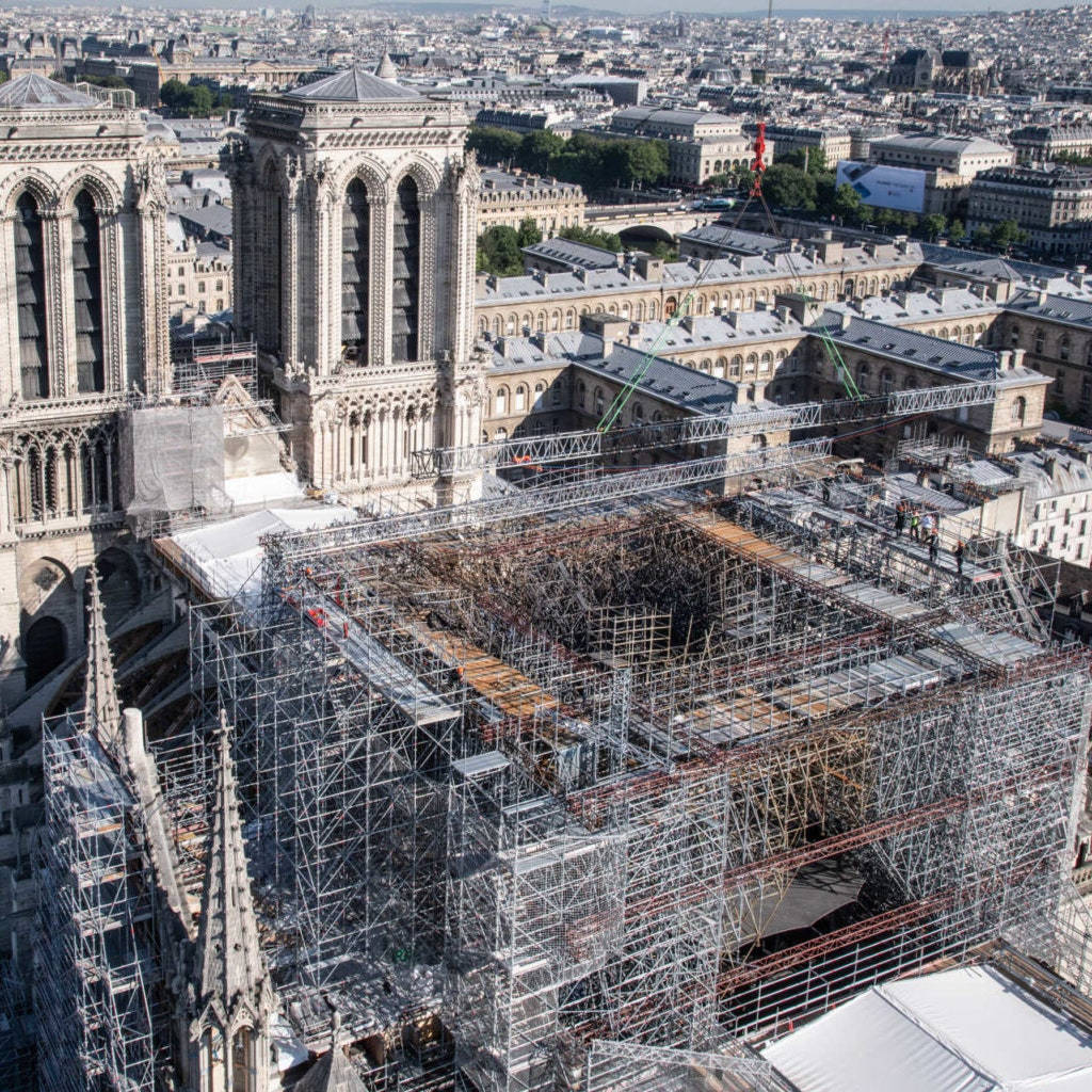 Notre Dame Construction Site Background