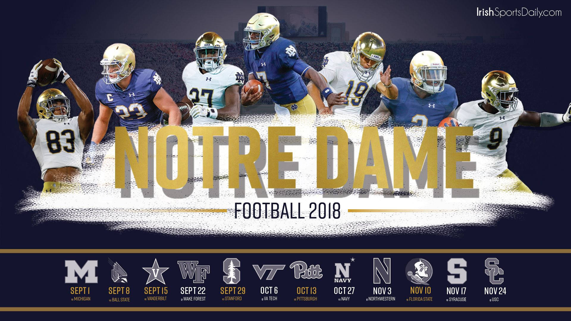 Notre Dame Football: Champions Of The Faith Background