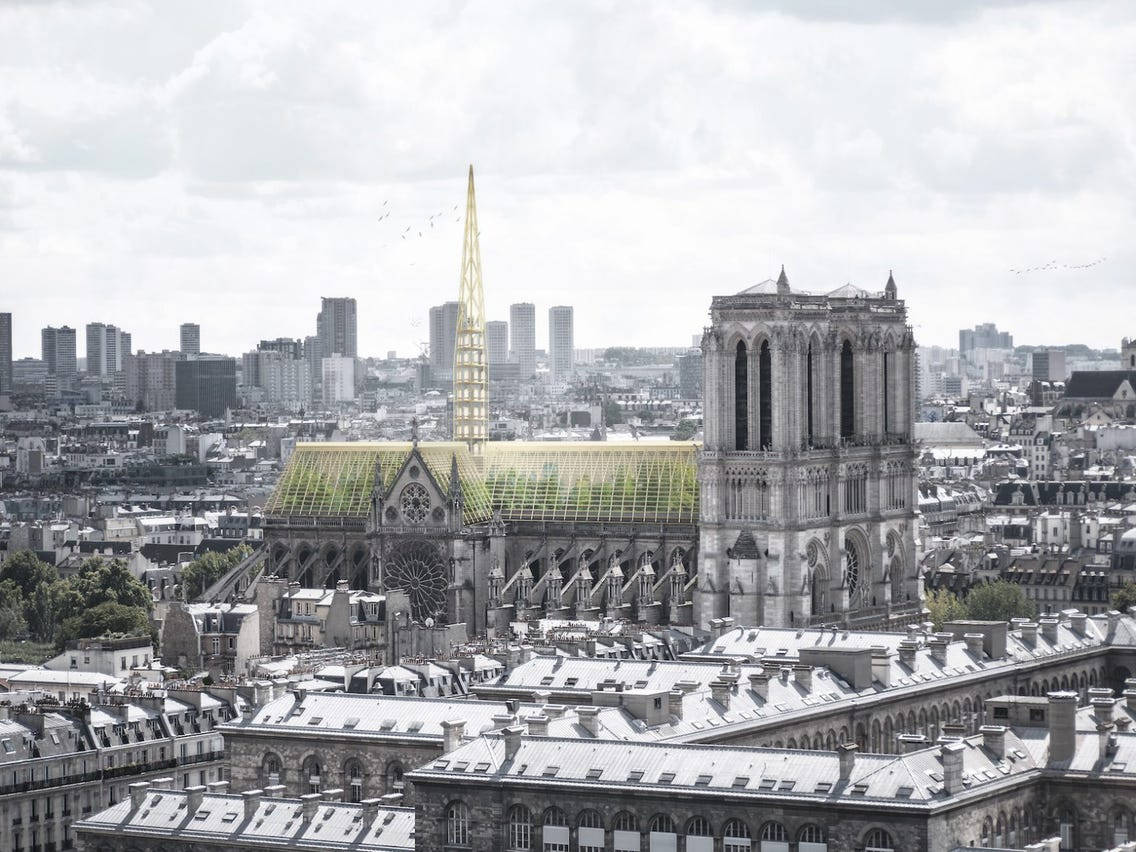 Notre Dame From Blocks Away Background