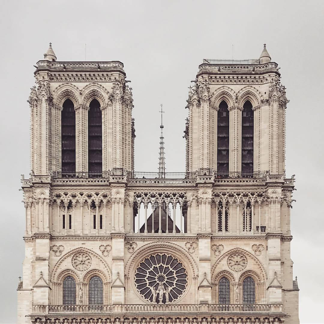 Notre Dame Front Towers Background