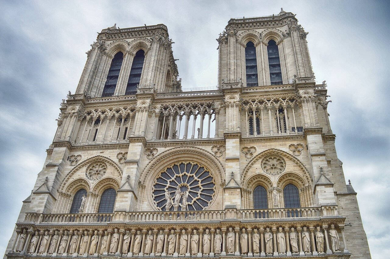 Notre Dame Main Entrance Background