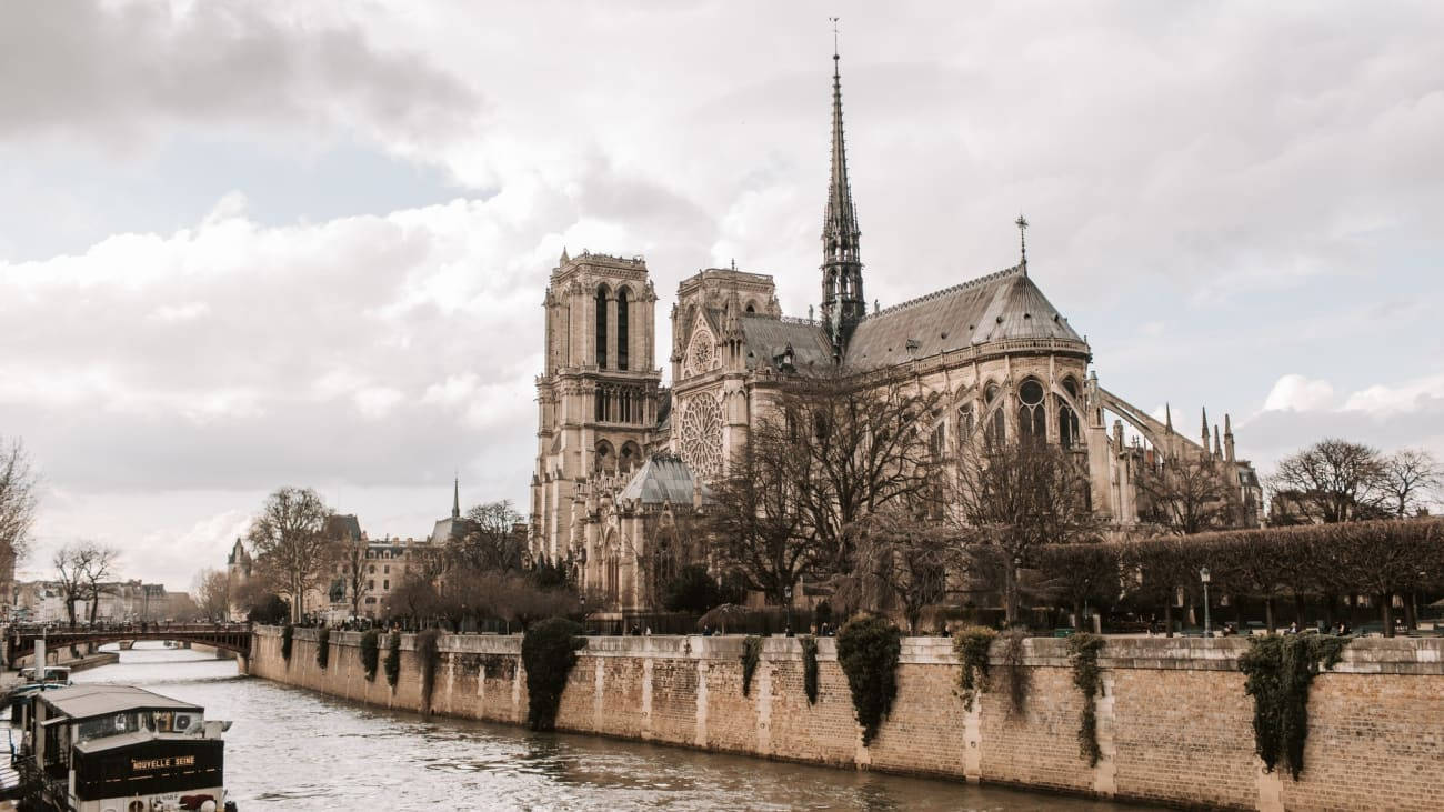 Notre Dame Under A Cloudy Sky