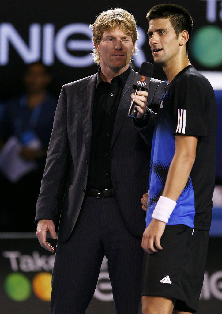 Novak Djokovic And Jim Courier Background