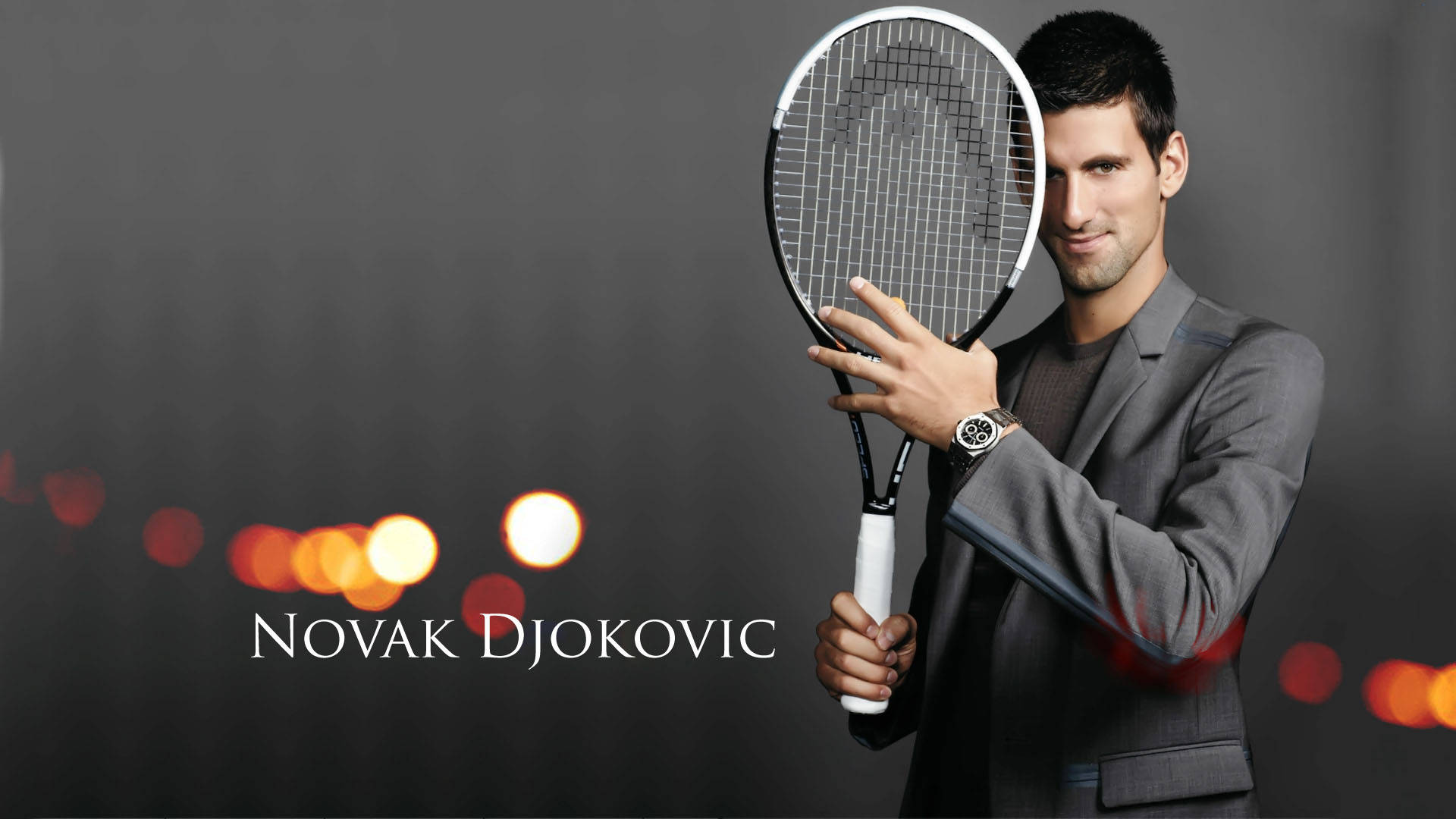 Novak Djokovic Gray Background