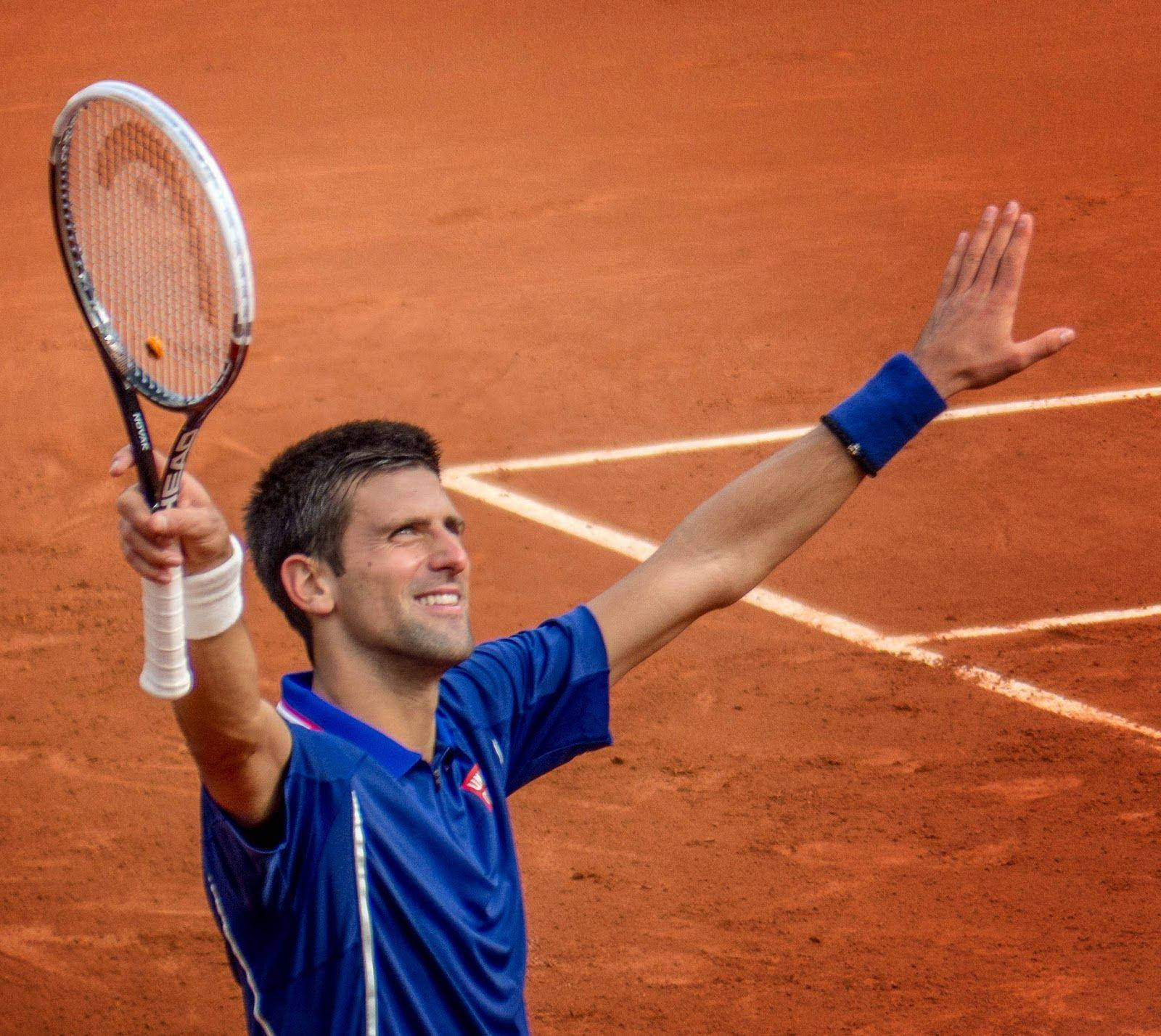 Novak Djokovic In French Open Event Background