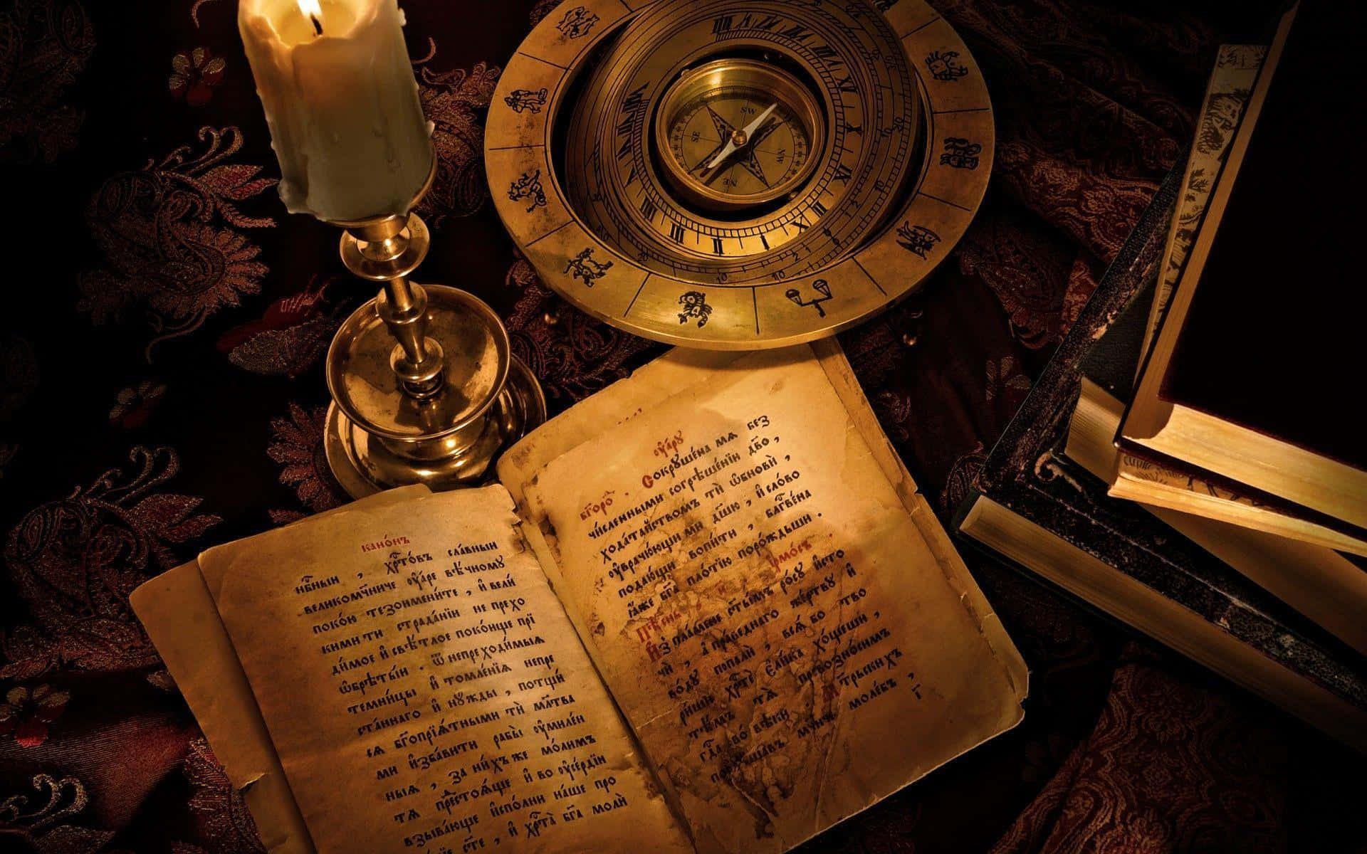 Novel With Compass Background