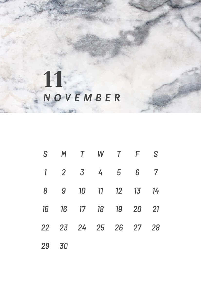 November 2020 Calendar Marble Design Background