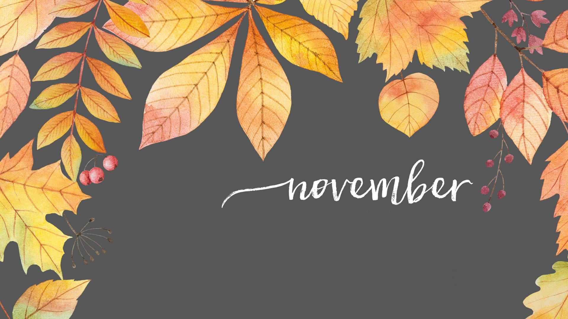 November Desktop Autumn Leaves Background