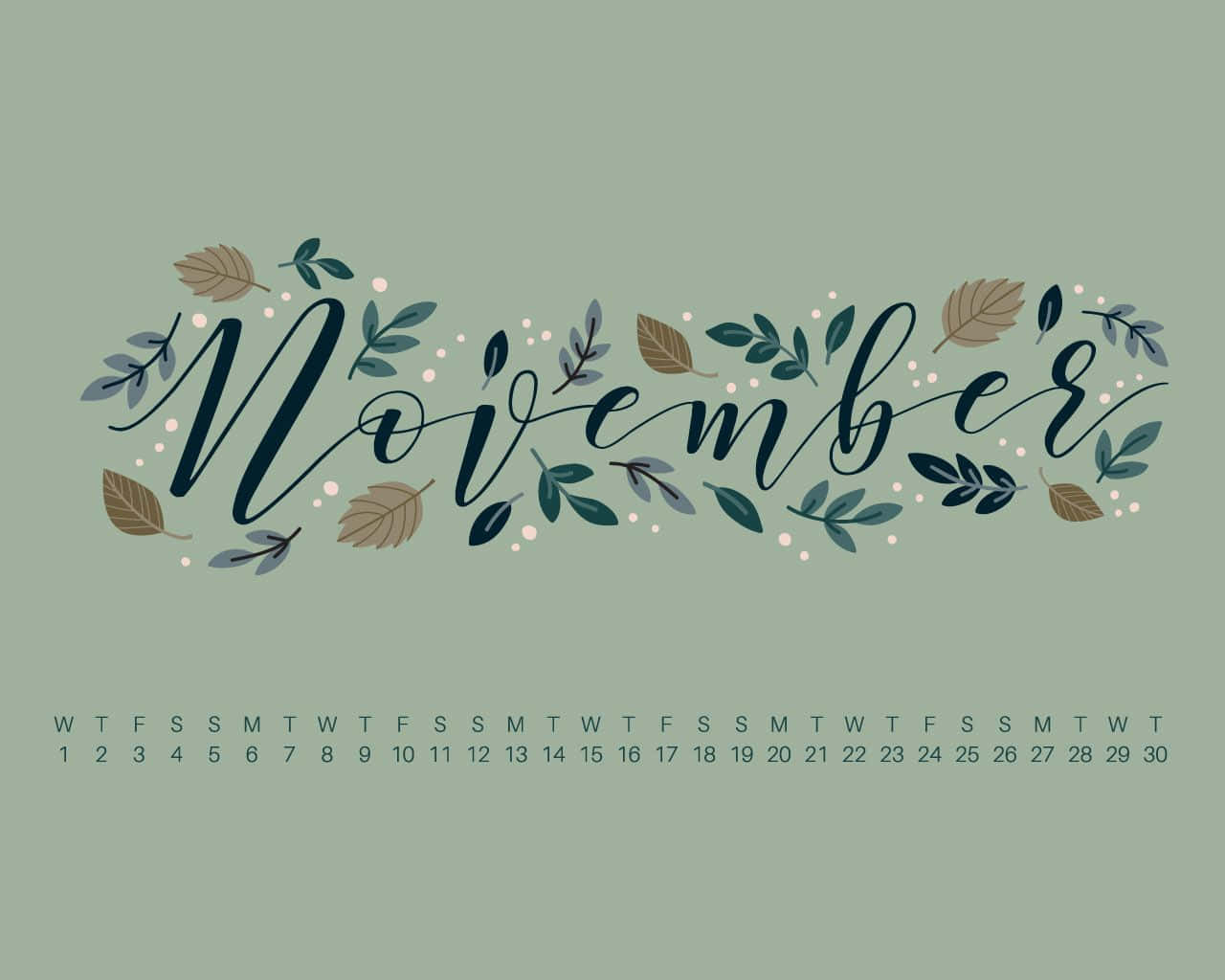 November Desktop Pastel Green Background